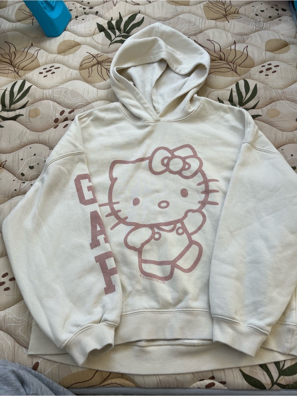 GAP Kids Cream Hoodie with Navy Logo